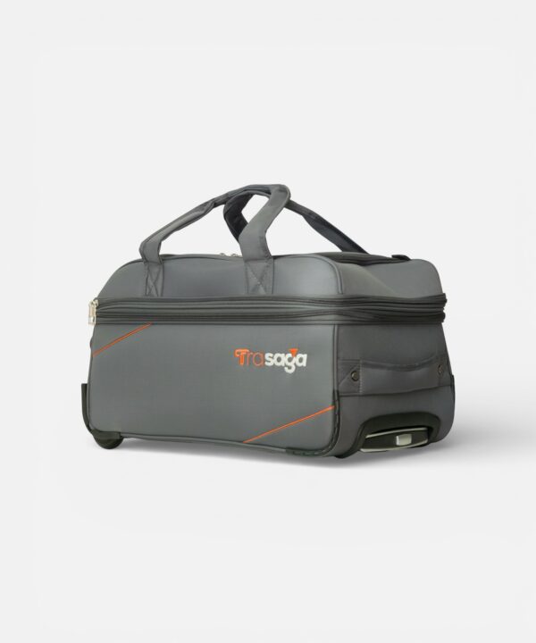 Trasaga Odessy expandable trolley duffle bag in grey color three quarter view