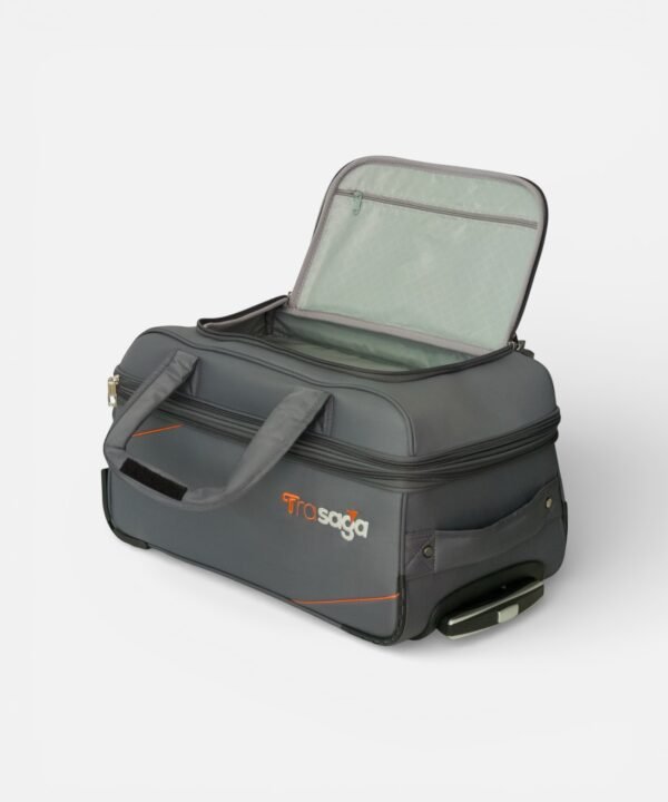 Trasaga Odessy expandable trolley duffle bag in grey color three quarter view