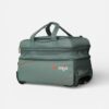 Trasaga Odessy teal duffle bag showing expandable zipper compartment