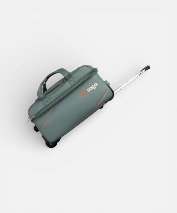 Trasaga Odessy teal expandable trolley duffle bag with telescopic handle extended