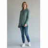 Full length view of Trasaga Transit Air-Cotton hoodie in sage green