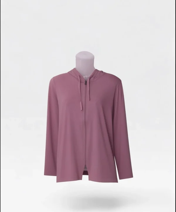 Front product view of Trasaga Transit Air-Cotton hoodie in rose